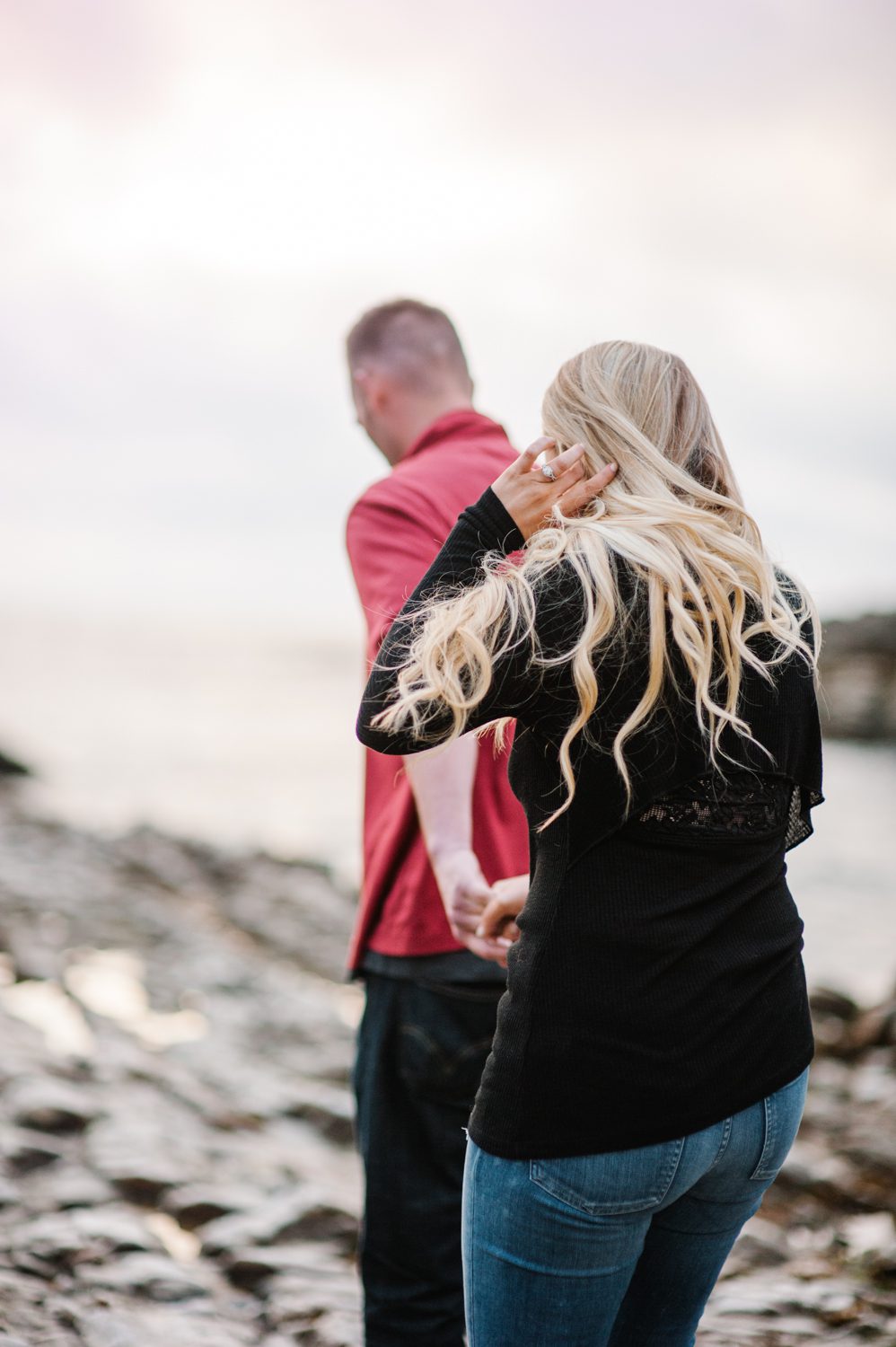 Spooners Cove in Montana De Oro State park Engagement session with SLO engagement photographer