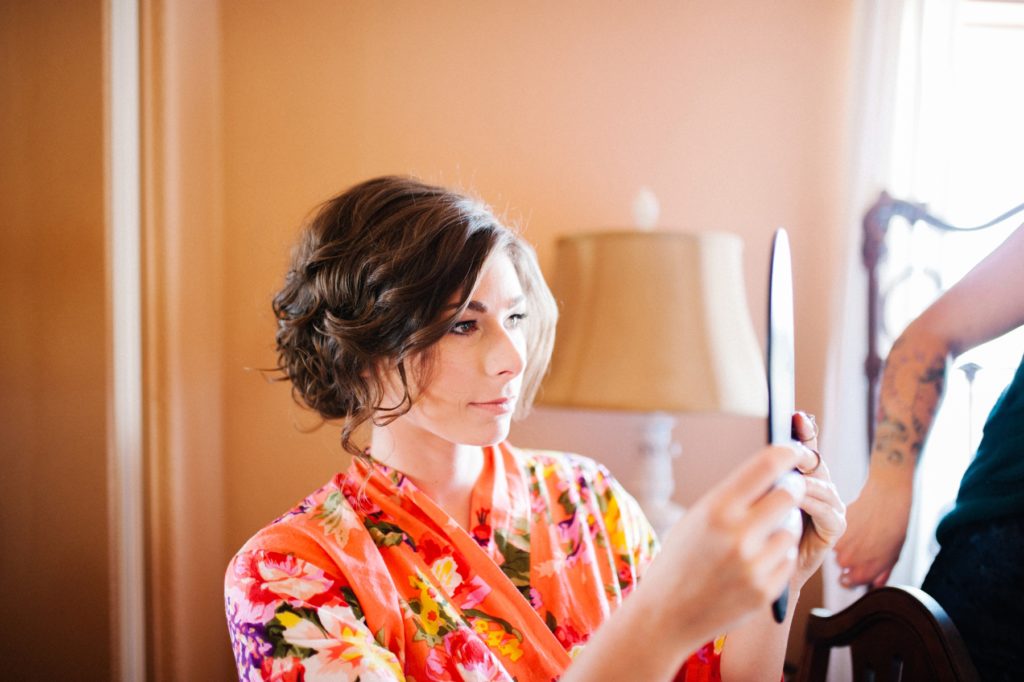 Bride in guest house for Cass Winery Wedding in Paso Robles, California by Paso Robles Wedding Photographer Austyn Elizabeth Photography.