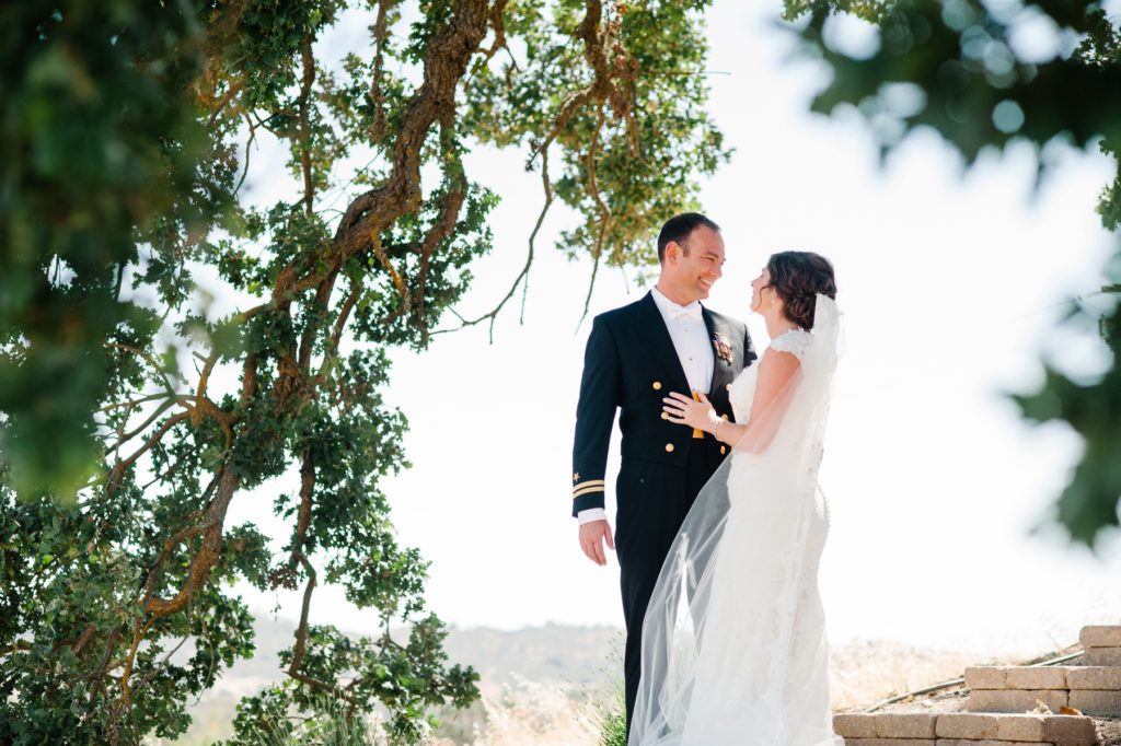 Cass Winery Wedding first look with Bride and Groom by San Luis Obispo Wedding Photographer Austyn Elizabeth Photography