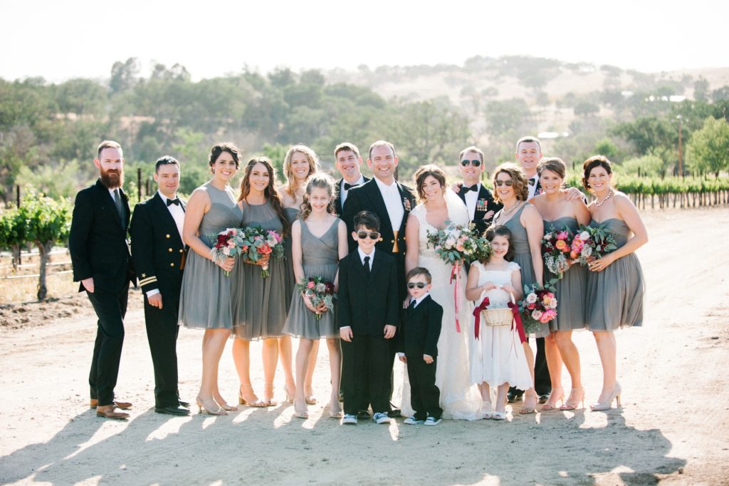Wedding Party at Cass Winery Wedding in Paso Robles by San Luis Obispo Wedding Photographer Austyn Elizabeth Photography