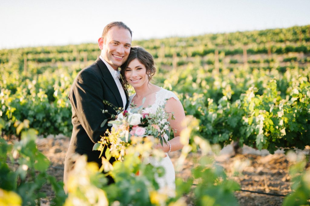 Bride and groom in vineyard at Cass Winery Wedding by Austyn Elizabeth Photography