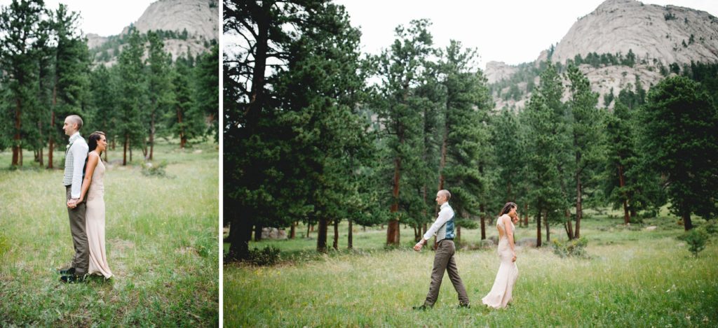 First look at Rocky Mountain Rose Gold Wedding at Della Terra Mountain Chateau in Estes Park by San Luis Obispo Wedding Photographer Austyn Elizabeth Photography