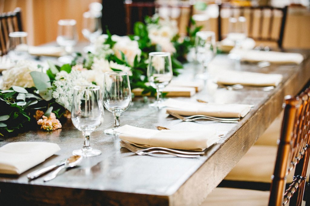 Rectangle Tables at Della Terra Estes Park Wedding by San Luis Obsipo Photographer Austyn Elizabeth Photography