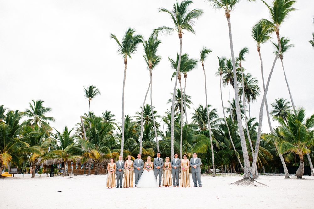 Grey and Gold wedding party at a romantic destination Caribbean wedding at Jellyfish Restaurant in Punta Cana, Dominican Republic by Colorado wedding photographer Candice Benjamin Photography, assisted by San Luis Obispo wedding photographer Austyn Elizabeth Photography.
