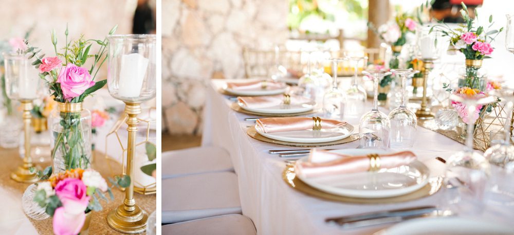 Table design at a romantic destination Caribbean wedding at Jellyfish Restaurant in Punta Cana, Dominican Republic by Colorado wedding photographer Candice Benjamin Photography, assisted by San Luis Obispo wedding photographer Austyn Elizabeth Photography.