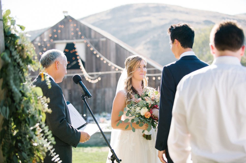 During the Wedding Ceremony at Higuera Ranch with Austyn Elizabeth Photography