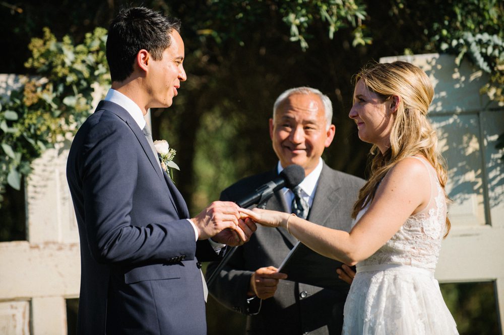 During the Wedding Ceremony at Higuera Ranch with Austyn Elizabeth Photography