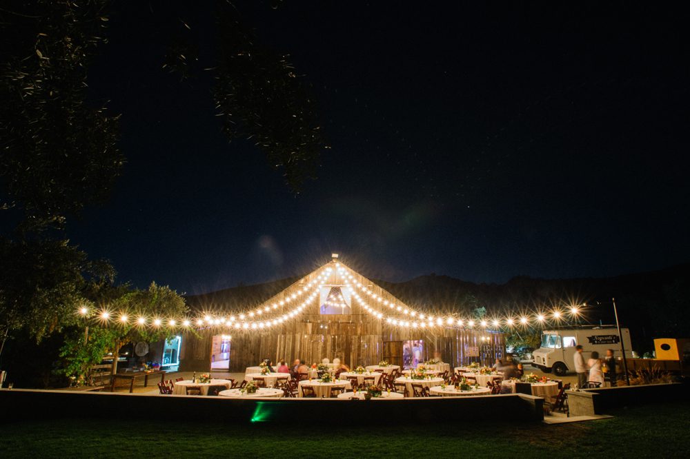 Reception Site at night at Higuera Ranch by Austyn Elizabeth Photography