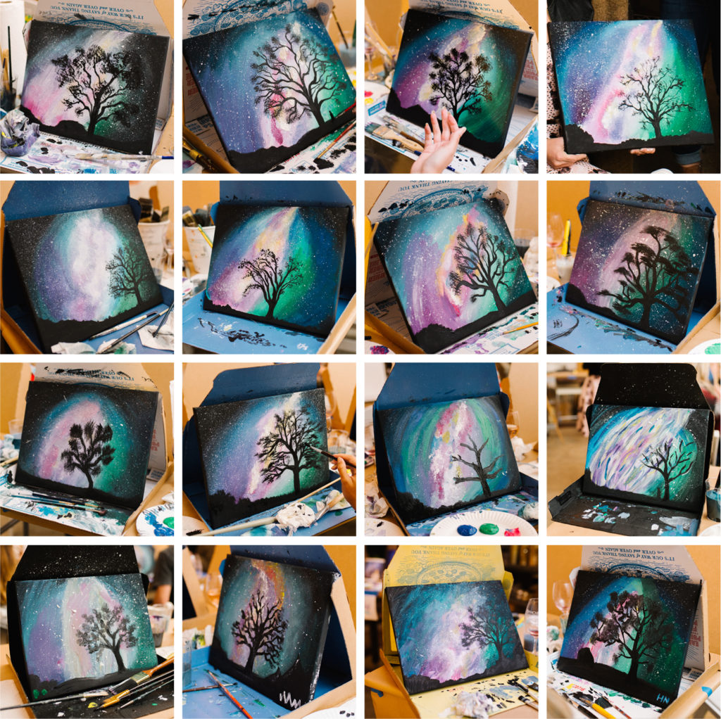 Milky Way paintings by san luis obispo entrepreneurs at Tuesdays Together 