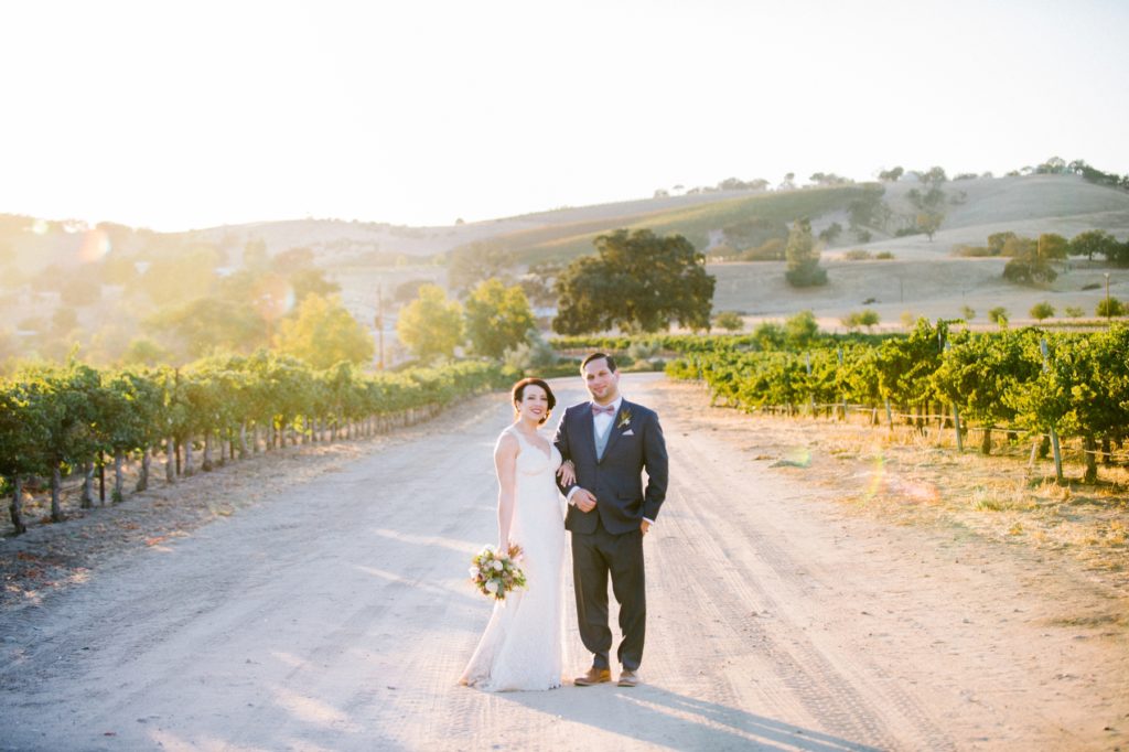 Bride and groom in vineyard at Cass Winery wedding photographed by San Luis Obispo photographers Austyn Elizabeth Photography