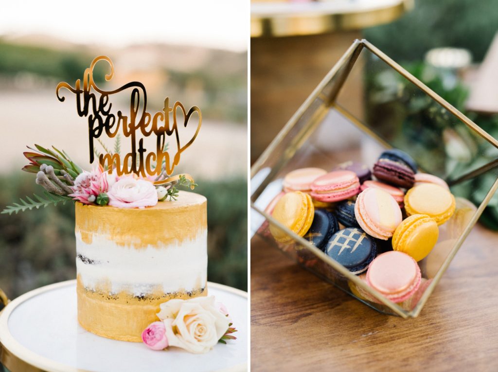 French Macaroons and wedding cake by Paper Cake Events at Cass Winery wedding photographed by Austyn Elizabeth Photography
