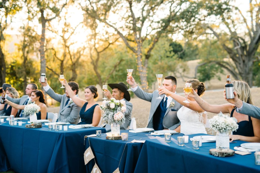 During Father of the Bride's toast at Spanish Oaks Wedding by San Luis Obispo Wedding Photographers Austyn Elizabeth Photography