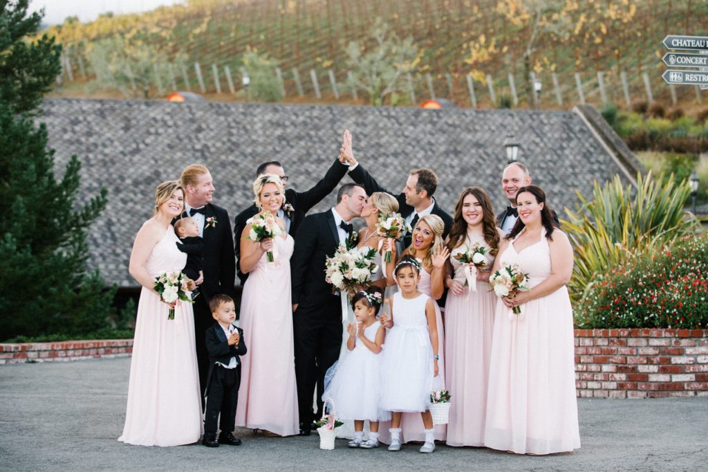 High fives after wedding ceremony at Mountain Winery Wedding in Saratoga Wedding by Austyn Elizabeth Photography