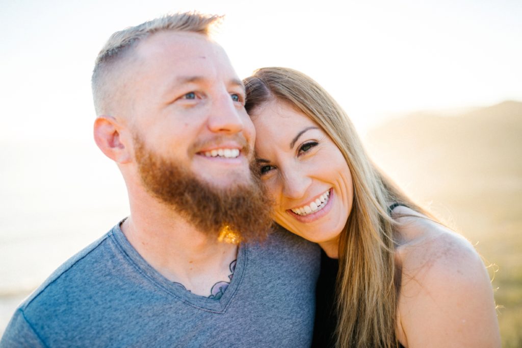 beautiful couple at Pirates Cove with Pismo Beach Engagement Photographer Austyn Elizabeth Photography