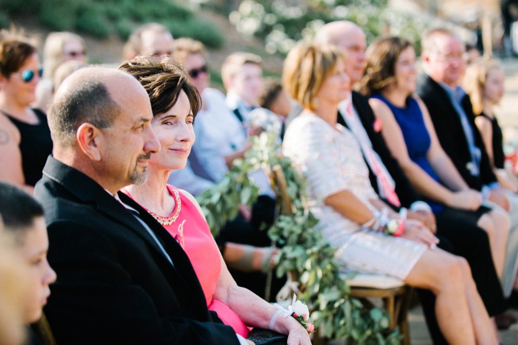 Mother of the bride smiling at Terra Mia Wedding Ceremony in Paso Robles by Austyn Elizabeth Photography