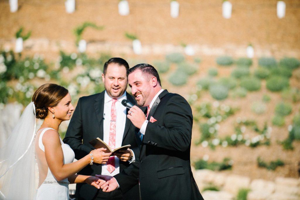 Groom getting teary eyed at Terra Mia Wedding Ceremony in Paso Robles by Austyn Elizabeth Photography
