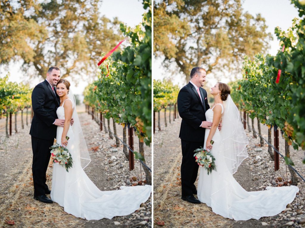 Bride and Groom under Oak Tree in Vineyard at Terra Mia Wedding by Paso Robles Wedding Photographer Austyn Elizabeth Photography