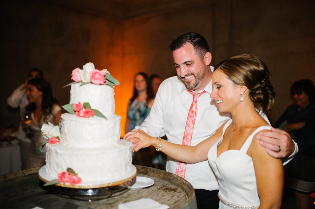 Cutting of the Cake at Terra Mia Wedding by Paso Robles Wedding Photographer Austyn Elizabeth Photography