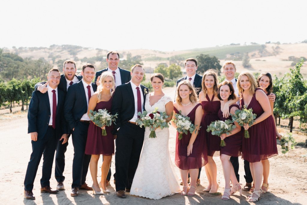 wedding party at cass winery wedding by paso robles wedding photographer Austyn Elizabeth Photography