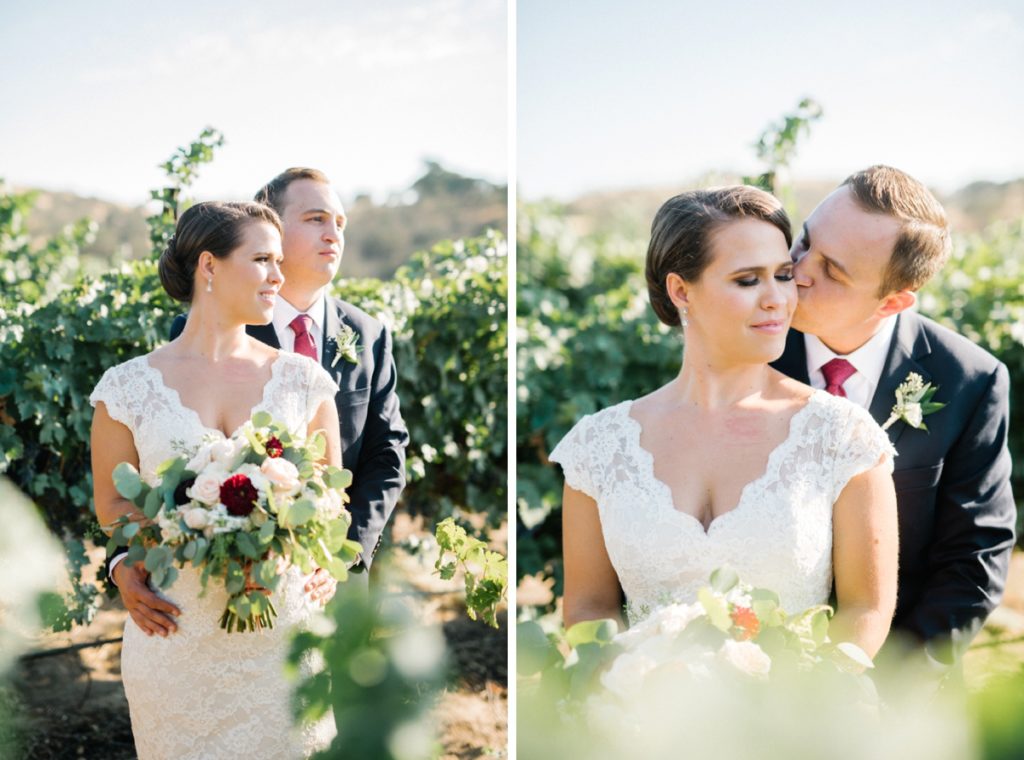 bride and groom portraits in vineyard at cass winery wedding by paso robles wedding photographer Austyn Elizabeth Photography