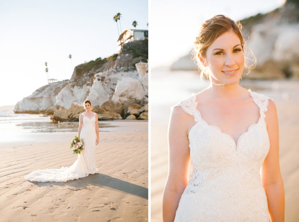 Stunning bride for Pismo beach elopment by Cliffs Resort Wedding Austyn Elizabeth Photography