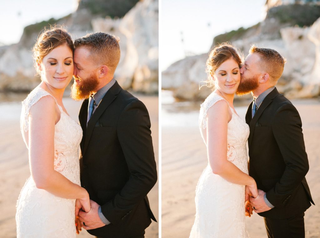 Sweet Bride and Groom at Pismo beach elopement by Austyn elizabeth photography