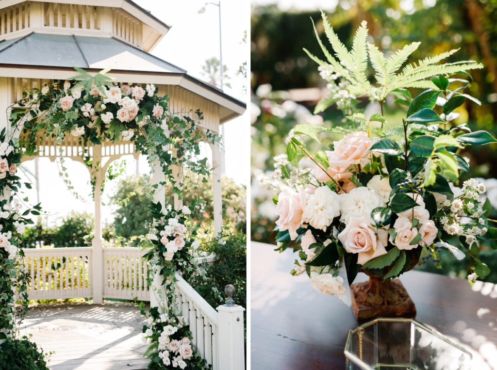 Blush and white stunning rose decorations by Adornment Designs by San Luis Obispo Wedding Photographer Austyn Elizabeth