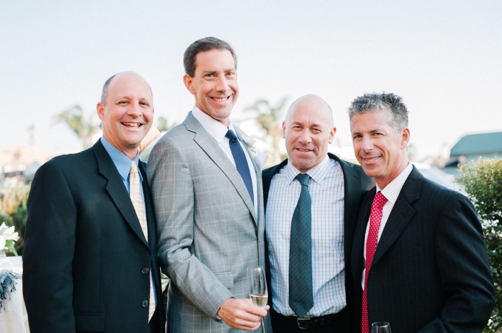 Groom with friends at Cass House Wedding