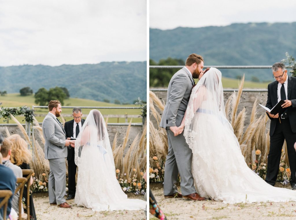 Bride and groom kiss photographed by San Luis Obispo Wedding Photographers Austyn Elizabeth Photography 