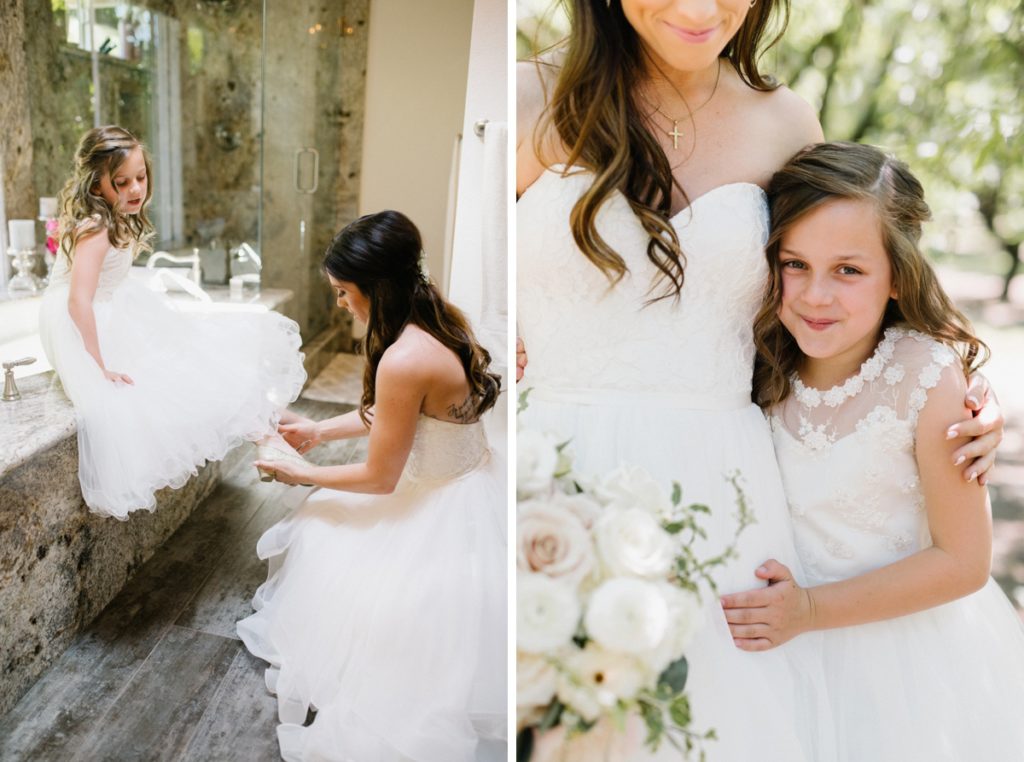 Mom and daughter getting ready at Almond Orchard Wedding by San Luis Obispo Wedding Photographer Austyn Elizabeth Ford