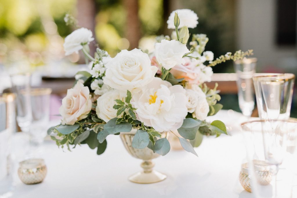 Blossoms by Lisa at reception by at Almond Grove Wedding by Paso Robles Wedding Photographer Austyn Elizabeth Ford