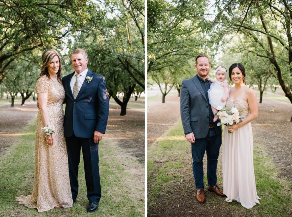 Bride's family at at Almond Grove Wedding by Paso Robles Wedding Photographer Austyn Elizabeth Ford