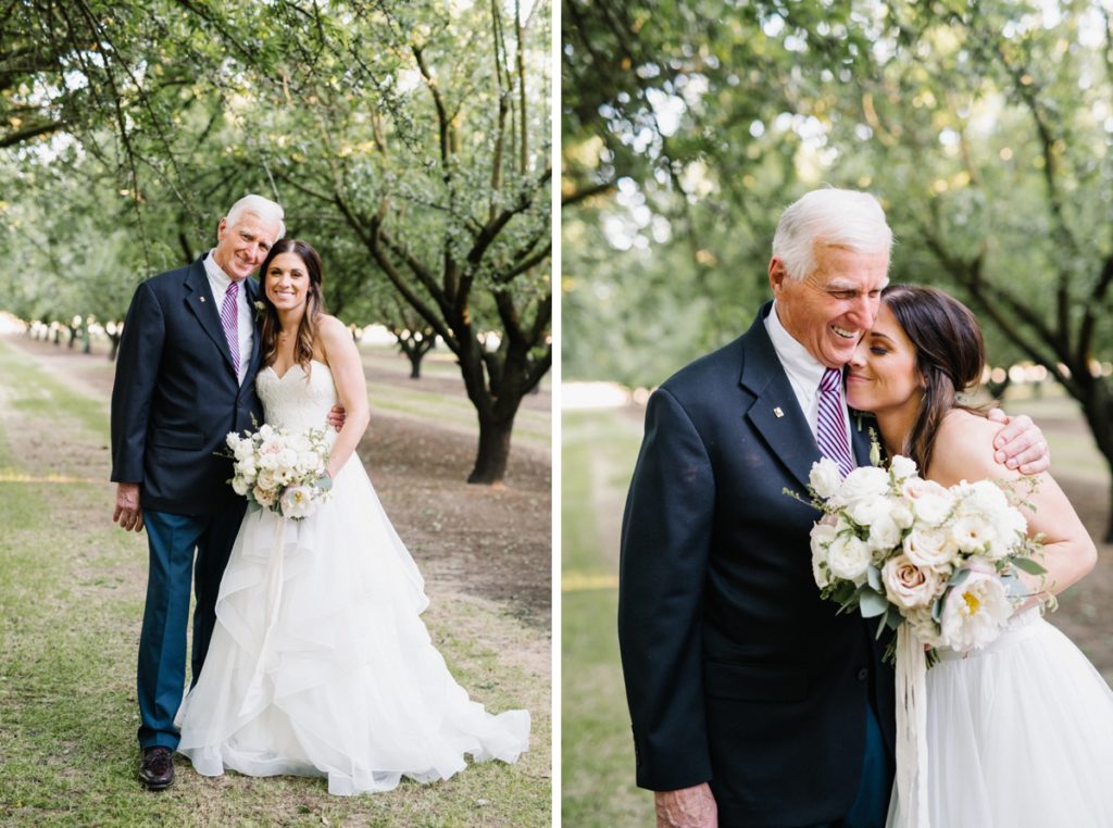 Grandpa and granddaughter at at Almond Grove Wedding by Paso Robles Wedding Photographer Austyn Elizabeth Ford