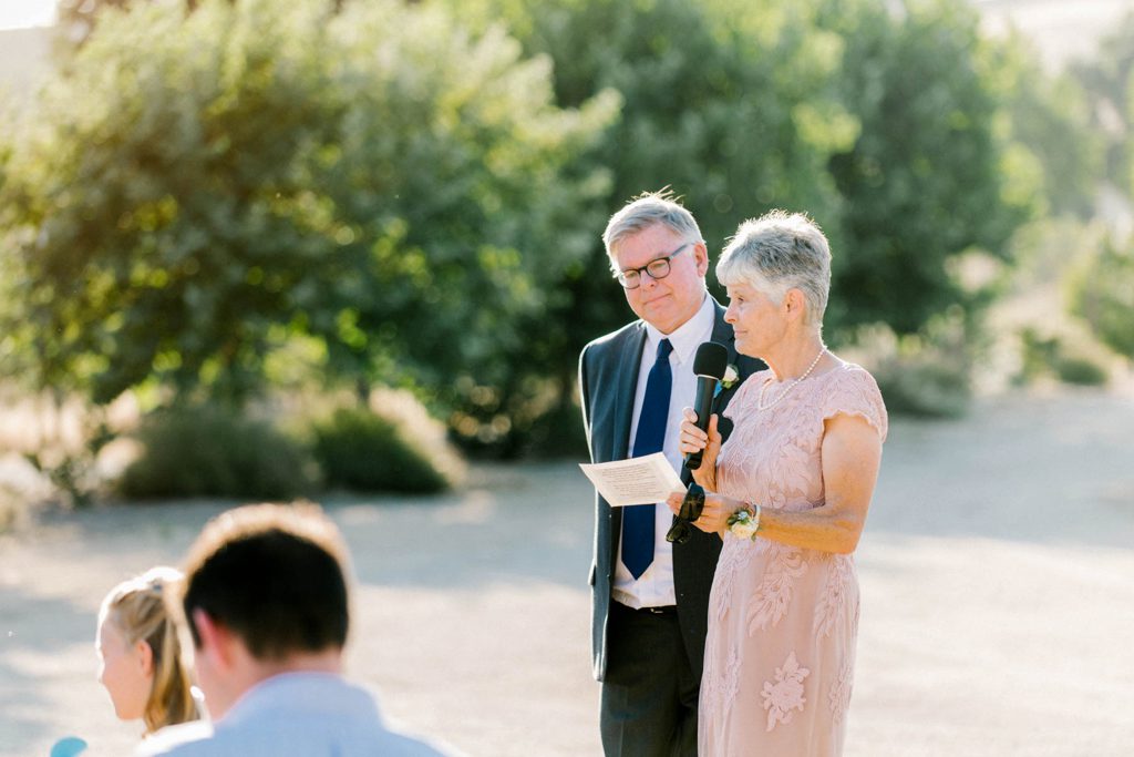 Mom and Dad give toasts at Cass Winery Wedding