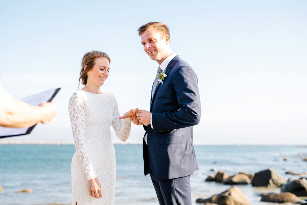 Rings exchanges at a Morro Bay Wedding captured by San Luis Obispo Wedding Photographers Austyn Elizabeth Photography.
