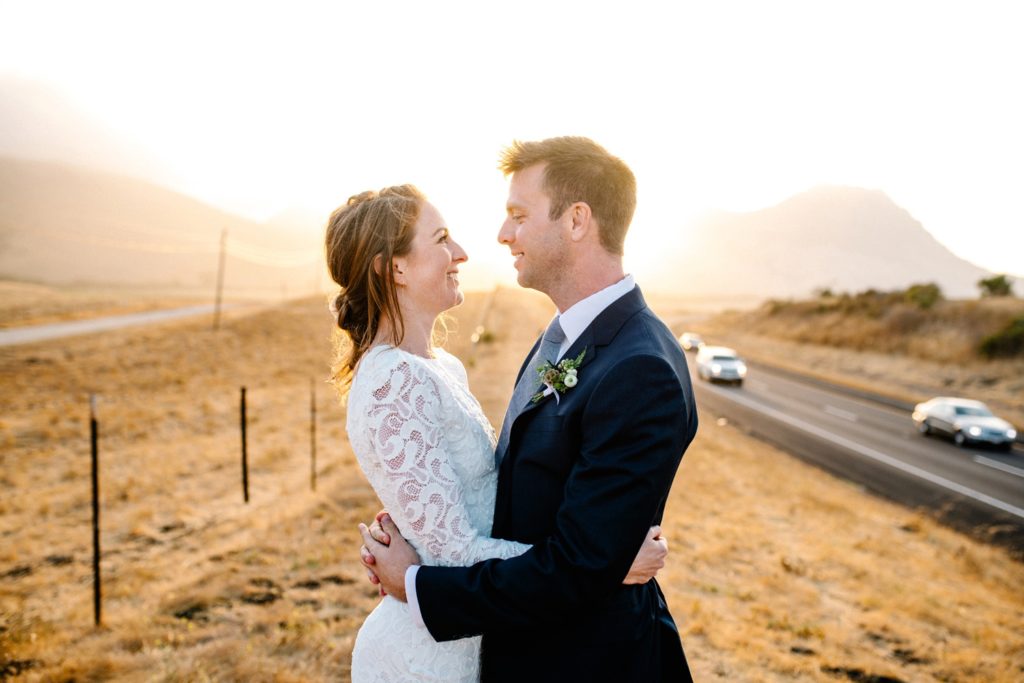 HWY 101 kiss photographed by San Luis Obispo Wedding Photographers Austyn Elizabeth Photography.
