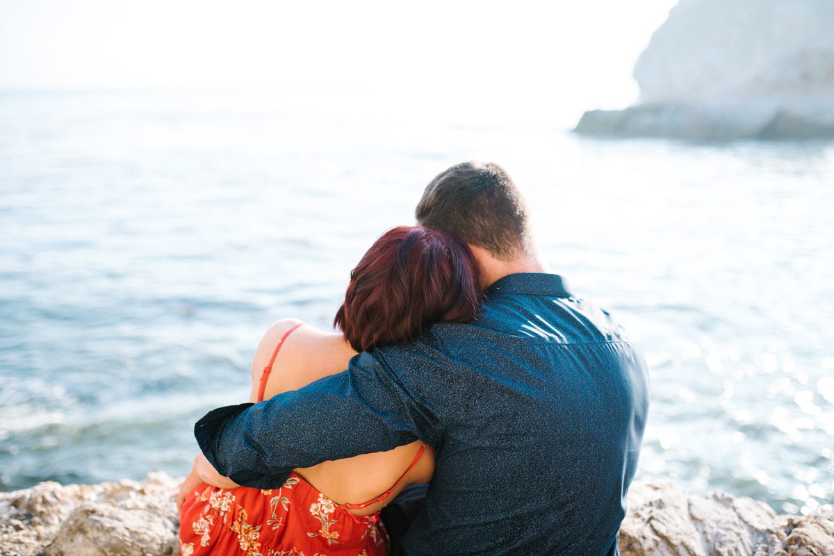 Staring at the ocean engagement session by Arroyo Grande Engagement Photographer Austyn Elizabeth Photography