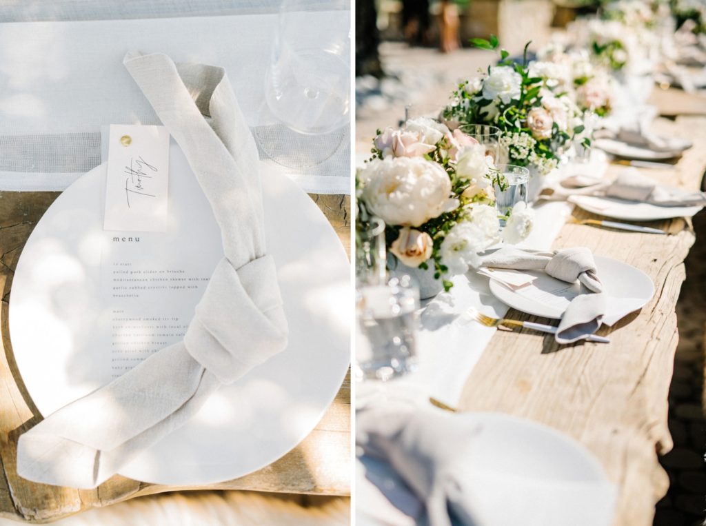 Table scapes at Vineyard wedding at Oyster Ridge captured by San Luis Obispo Wedding Photographer Austyn Elizabeth Photography