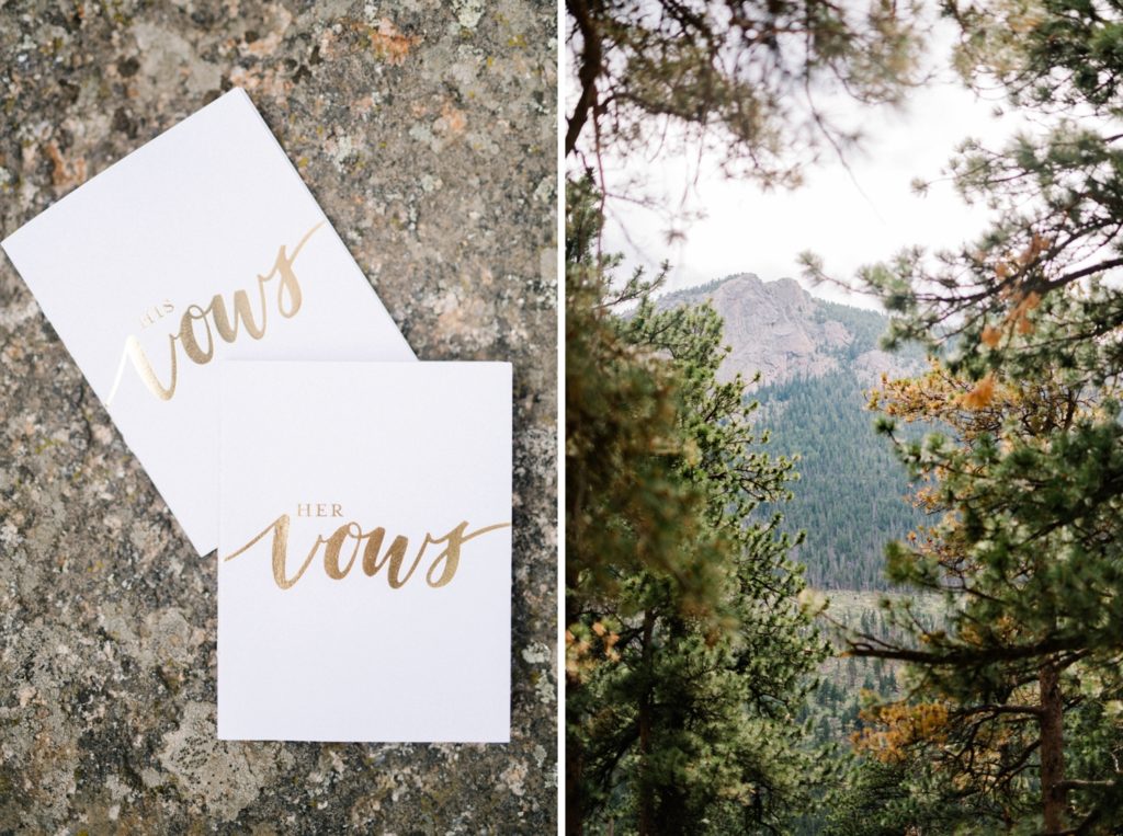 His and Her vow books at Della Terra Mountain Wedding in Estes Park by San Luis Obispo Wedding Photographer Austyn Elizabeth Photography