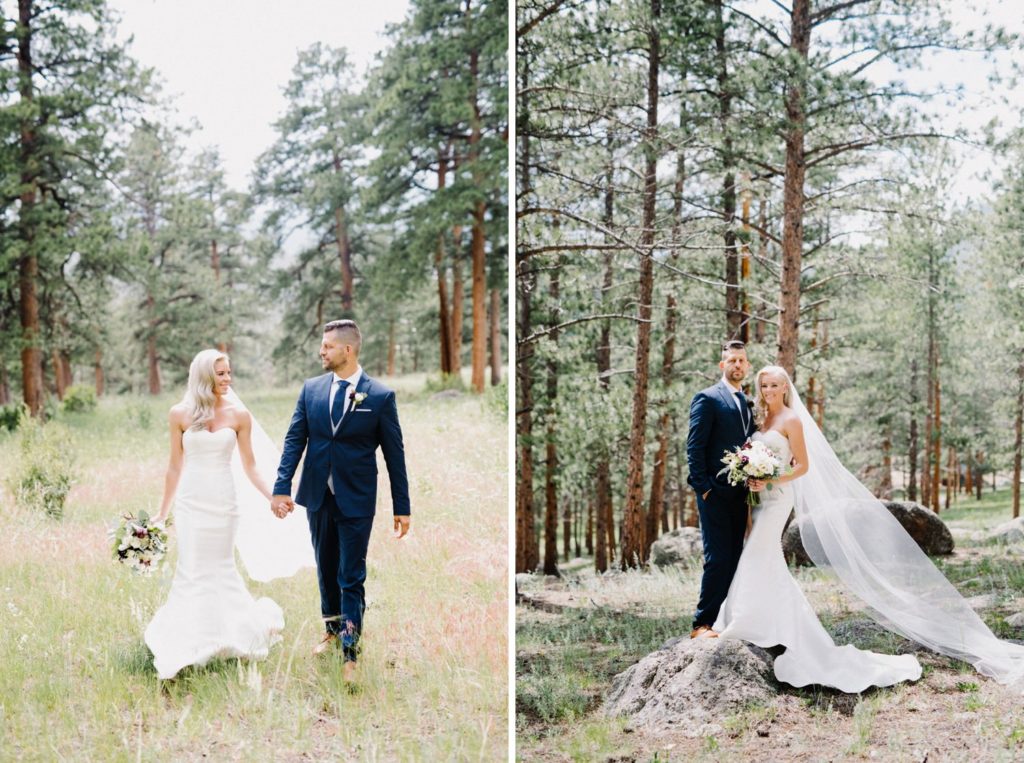Walking through the fields at Della Terra Mountain Wedding in Estes Park by San Luis Obispo Wedding Photographer Austyn Elizabeth Photography