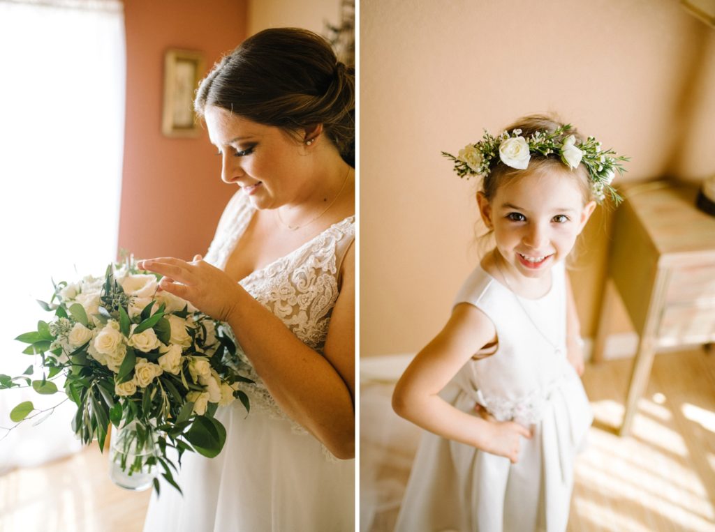 Bride with flowers at Cass Winery Barrel House Wedding by SLO Wedding Photographer Austyn Elizabeth Photography