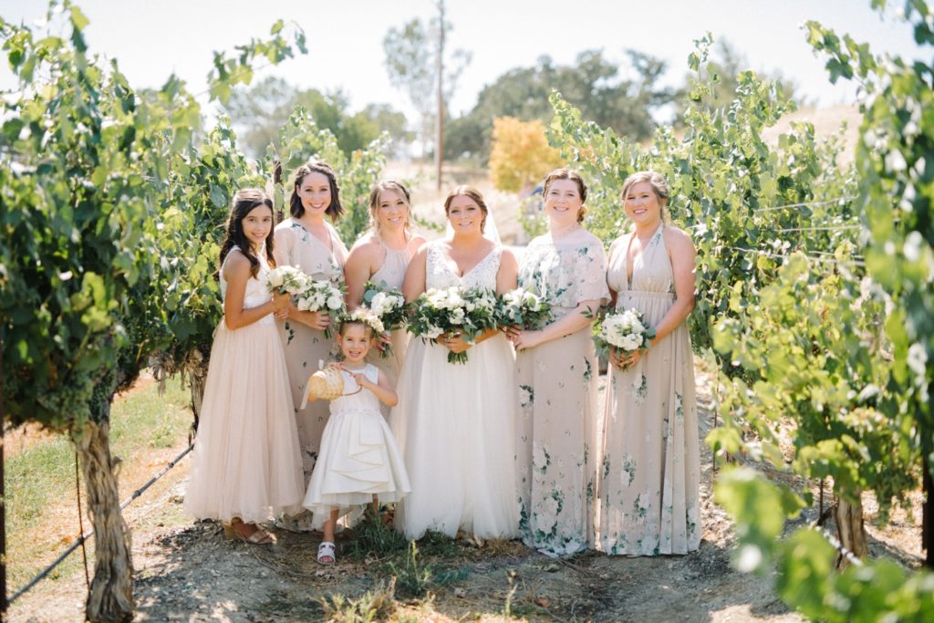 Bridesmaids at Cass Winery Barrel House Wedding by SLO Wedding Photographer Austyn Elizabeth Photography