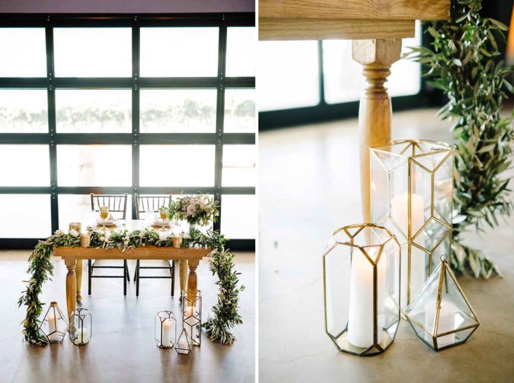 Sweet heart table at Cass Winery Barrel House Wedding Reception Room by Arroyo Grande Wedding Photographer Austyn Elizabeth Photography