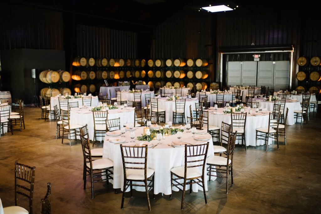 Cass Winery Barrel House Wedding Reception Room by Arroyo Grande Wedding Photographer Austyn Elizabeth Photography