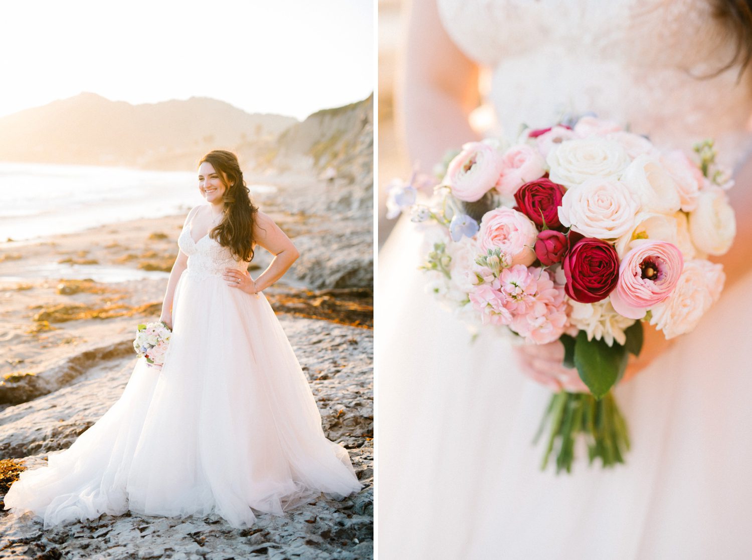 Stunning bride in fairytale dress at Cliffs Hotel Wedding by Pismo Beach Wedding Photographer Austyn Elizabeth Photography