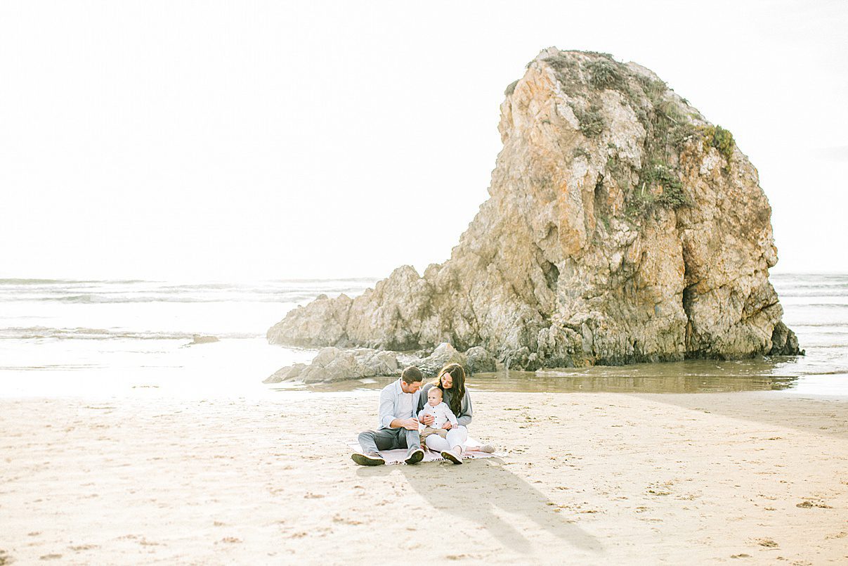 Family at susnset at the beach with Pismo Beach Family Photographer Austyn Elizabeth Photography