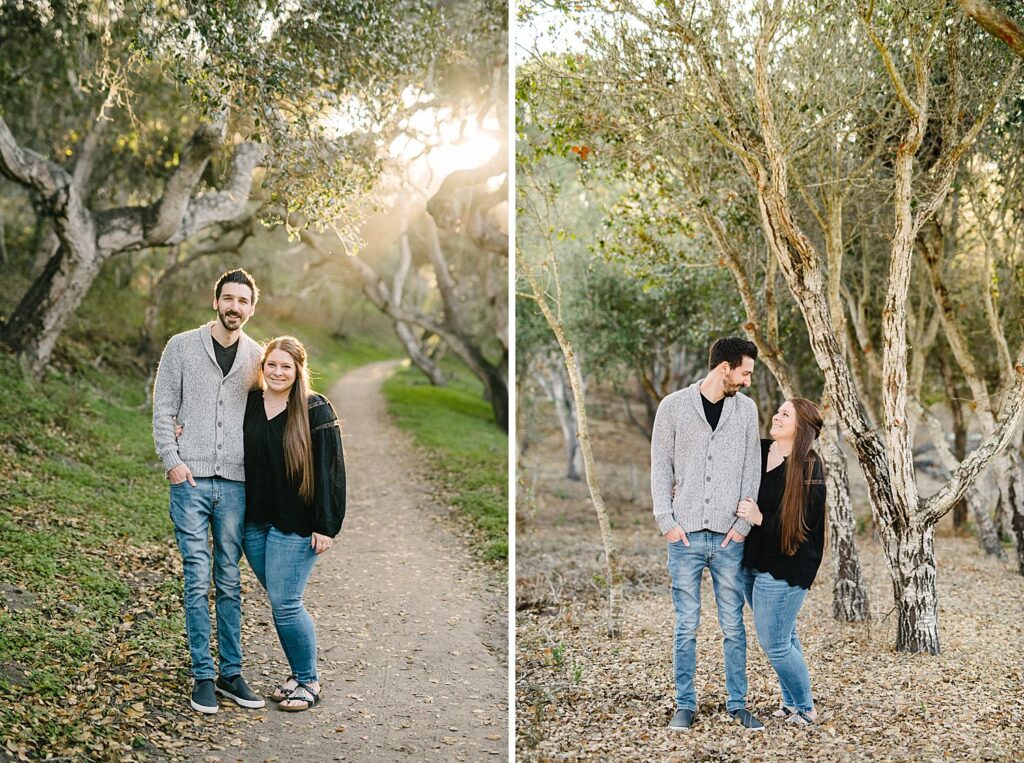 A married couple take Christmas Photos at nature walk in Arroyo Grande by Arroyo Grande Wedding Photographer Austyn Elizabeth Photography