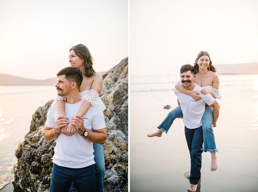Fun playful engagement session in Avila Beach by Avila Beach engagement photographer Austyn Elizabeth Photography