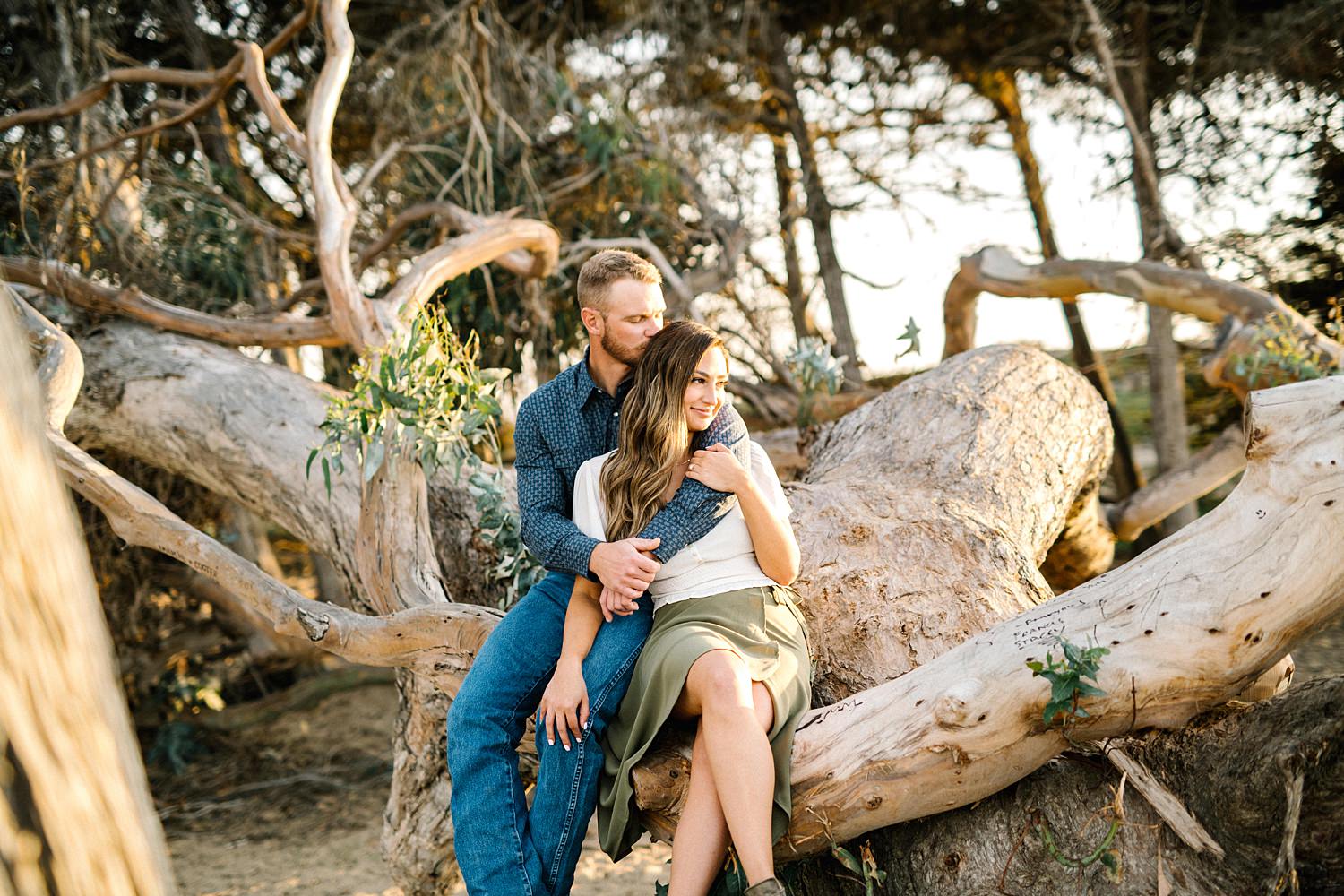 Couple's posing during Engagement Session at Pismo Beach Dunes at Sunset by Pismo Beach Engagement Photographer Austyn Elizabeth Photography 