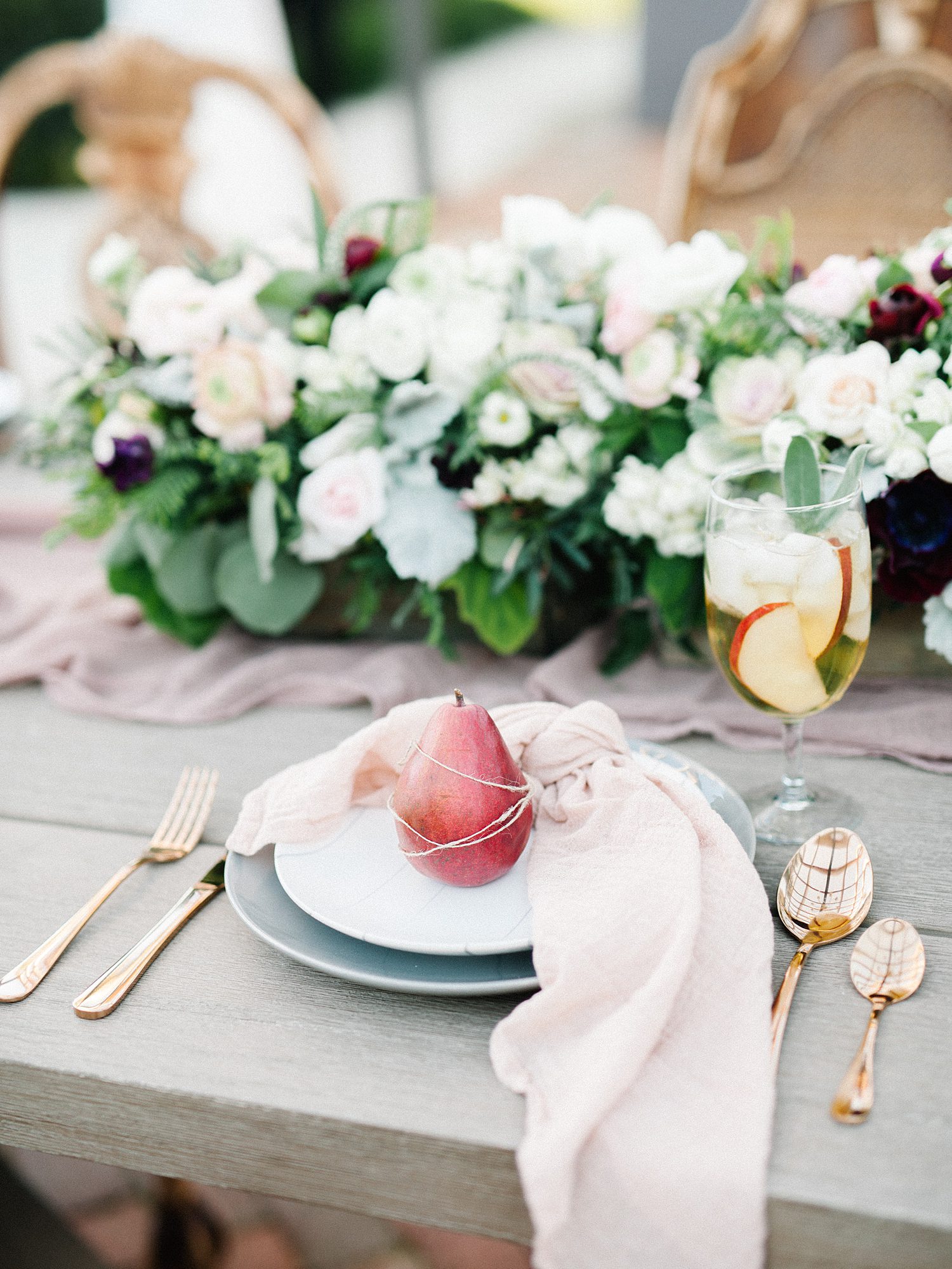 Rose gold mauve and pear wedding colors at Biddle Ranch Vineyard Wedding by Paso Robles Wedding Photographer Austyn Elizabeth Photography